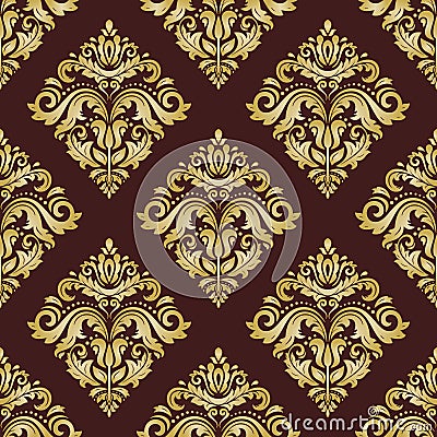 Seamless Damask Background Stock Photo