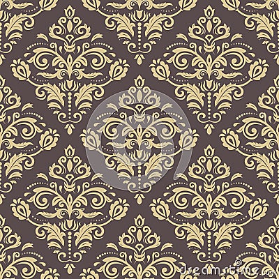 Seamless Damask Background Stock Photo