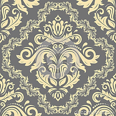 Seamless Damask Background Stock Photo