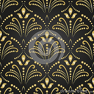 Seamless Damask Background Stock Photo