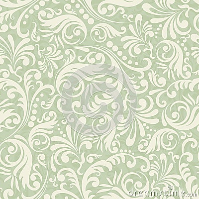 Seamless Damask background in the style of green Vector Illustration