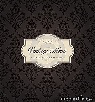 Seamless Damask Pattern Background Menu Vector Vector Illustration