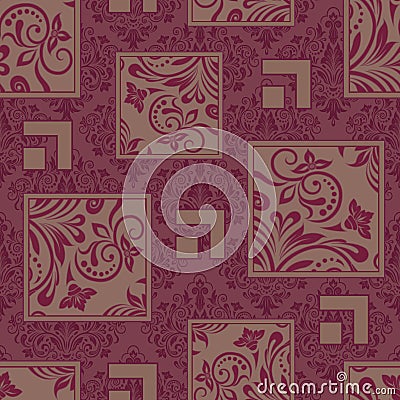 Seamless damask pattern for background or wallpaper design Vector Illustration