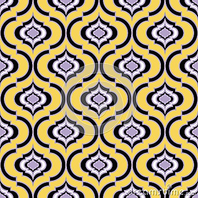 Seamless damask pattern, geometric trellis pattern, multi color seamless background, screen print vector texture Vector Illustration