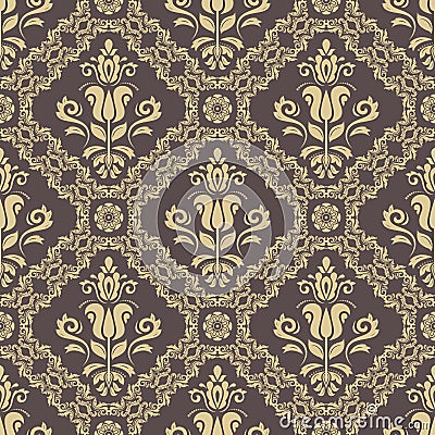 Seamless Damask Pattern Stock Photo