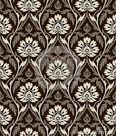 Seamless damask vintage wallpaper Stock Photo