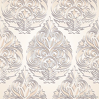 Seamless damask wallpaper Vector Illustration