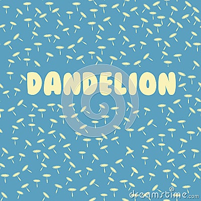 Seamless dandelion pattern on a blue background Stock Photo