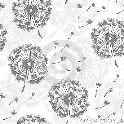 Seamless dandelion pattern, seamless background Vector Illustration