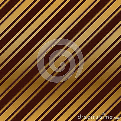 Seamless dark red wallpaper with diagonal gold stripes Vector Illustration