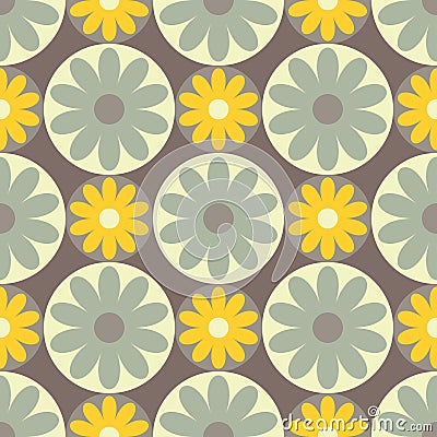 Seamless decorative floral background. Retro motif. Stock Photo