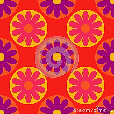 Seamless decorative floral background. Retro motif. Stock Photo