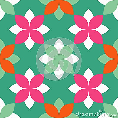 Seamless decorative floral background. Vector illustration. Retro motif. Cartoon Illustration