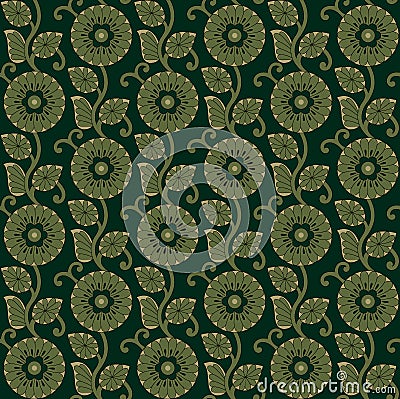 Seamless decorative flower pattern background Stock Photo