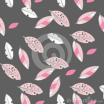 Seamless decorative template texture with leaves Stock Photo