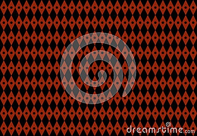 Seamless design with repeated black and red rhombuses or diamonds and small opposite color circles in the middle of the red ones Stock Photo
