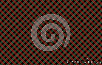 Diagonal Gingham-like pattern with red and green checks Stock Photo