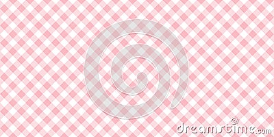 Seamless diagonal gingham checker pattern in pastel pink and white Stock Photo