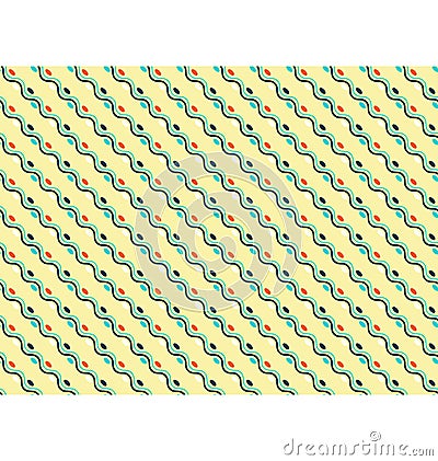 Seamless diagonal wave abstract pattern on yellow Vector Illustration