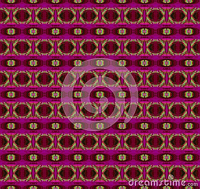 Seamless diamond and ellipses pattern purple green Stock Photo