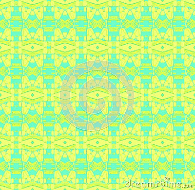 Seamless diamond pattern yellow turquoise lime green Stock Photo