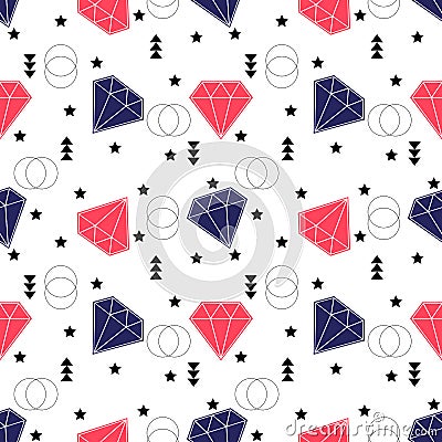 Seamless diamonds pattern Vector Illustration