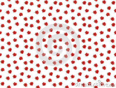 Seamless ditsy poppy pattern on white background Stock Photo