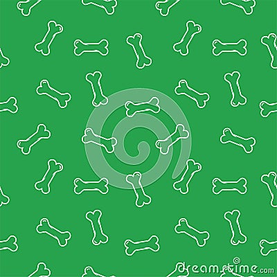 Seamless of dog bone icon isolated on green background. Pattern dog bone icon Vector Illustration