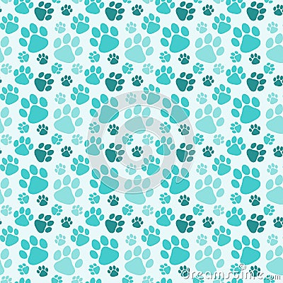 Seamless Dog Paw Prints Background Stock Photo