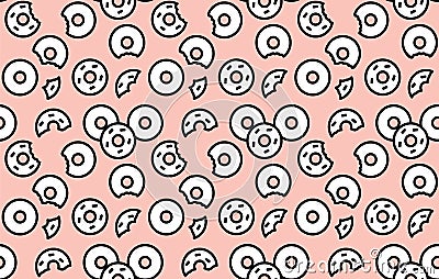 Seamless donuts pattern Vector Illustration