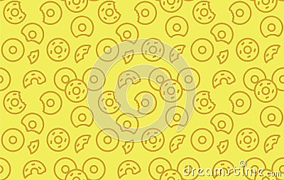 Seamless donuts pattern Vector Illustration