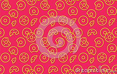 Seamless donuts pattern Vector Illustration