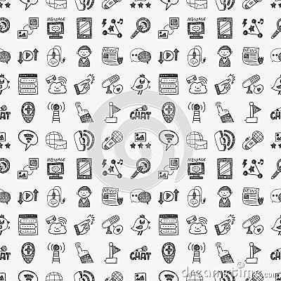 Seamless doodle communication pattern Vector Illustration