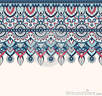 Seamless doodle illustration, zentangle pattern, wallpaper, background, texture. Indian Orment. Design for printing on Vector Illustration