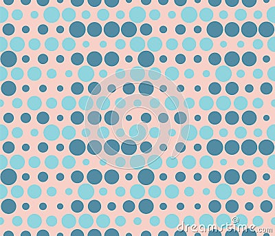 Seamless rows of dots with halftone effect. Bubbles pattern Vector Illustration