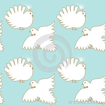 Seamless doves Stock Photo