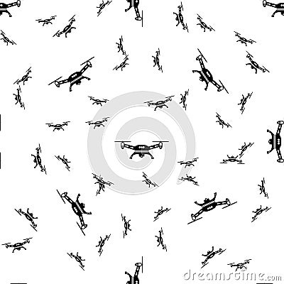 Seamless drone pattern on a white background. simple drone icon creative design. Can be used for wallpaper, web page Vector Illustration