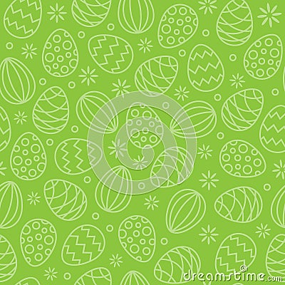 Seamless easter eggs pattern vector background green Vector Illustration