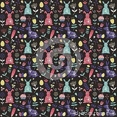 Seamless Easter Pattern Vector Illustration