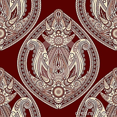 seamless eastern style paisley Vector Illustration