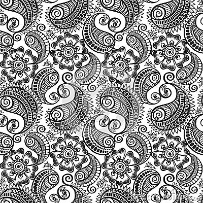 Seamless elegant paisley pattern Stock Photo