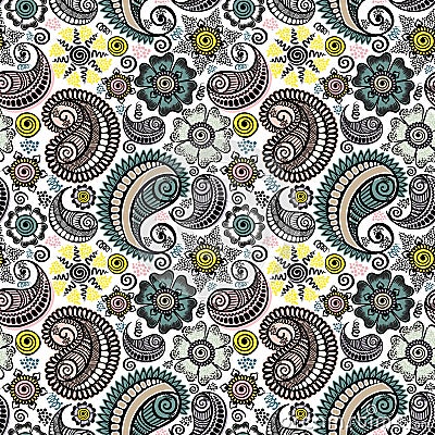 Seamless elegant paisley pattern Stock Photo