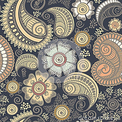 Seamless elegant paisley pattern Stock Photo