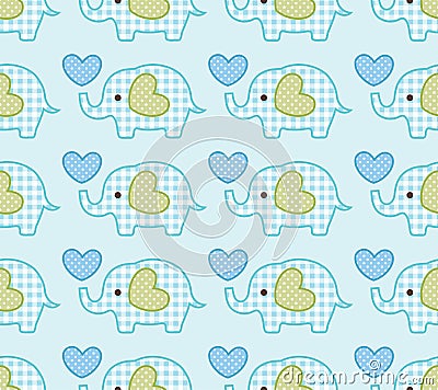 Seamless elephant pattern Vector Illustration