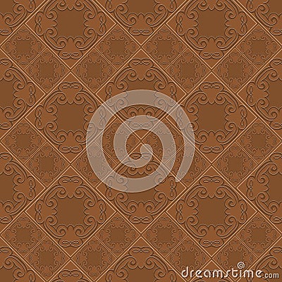 Seamless embossed pattern.Geometric pattern abstract with embossed design. Graphic modern pattern. 3D Stock Photo