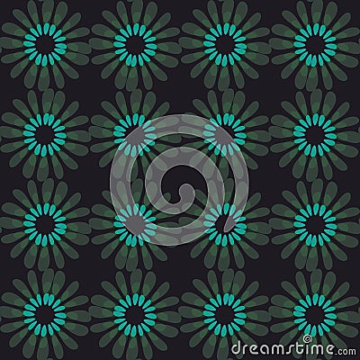 Seamless emerald pattern with a blossoming. Vector Illustration