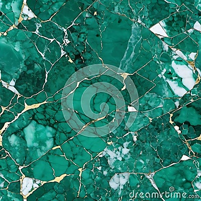 Seamless emerald and white marble texture. Stock Photo