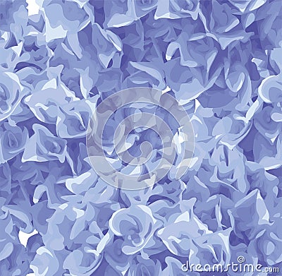 Seamless, endless, limitless pattern, background, texture print vector. Blue, purple, of hydrangea. Tender, elegant textile fabric Vector Illustration