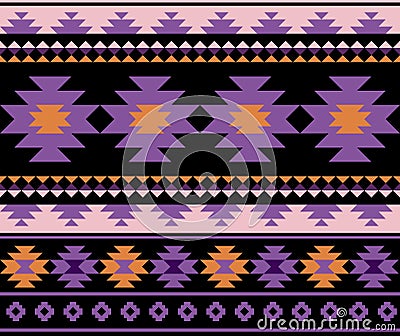 Seamless ethnic aztec pattern design. Cartoon Illustration