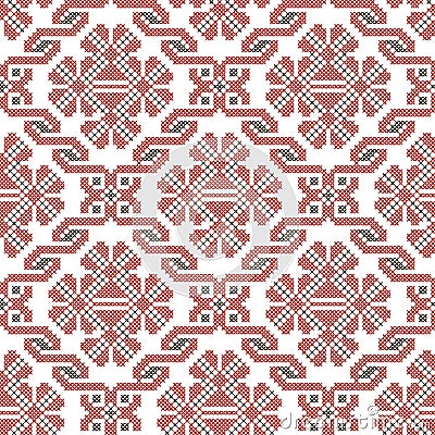 Seamless ethnic embroidery pattern Vector Illustration